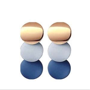 Classic Geometric Gold Pendant Earrings